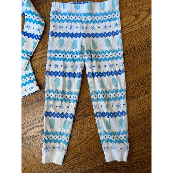 Primary Blue Snowflake Long John Pajamas Size 4-5 - Picture 4 of 5